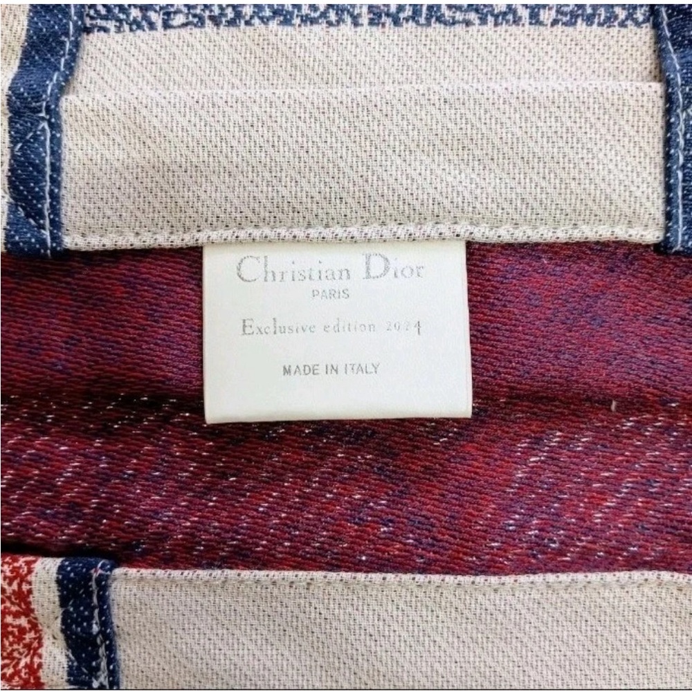 Dior Cream, Blue and Red Canvas Tote Bag, Exclusive Edition, Made in Italy - Picture 3 of 8